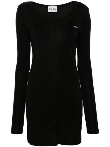 Miu Miu robe à patch logo - Noir - Miu Miu - Modalova