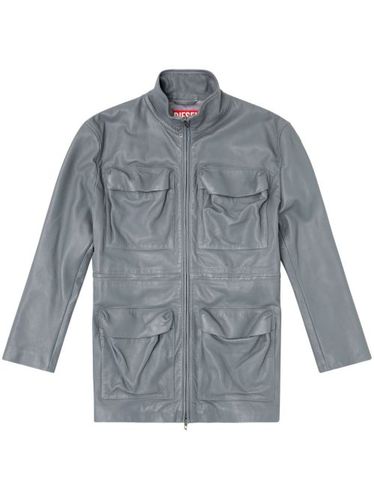 Diesel veste L-Wen en cuir - Gris - Diesel - Modalova