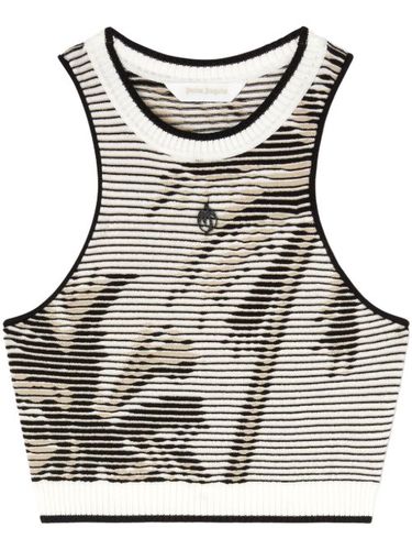 Haut crop à motif palmier en jacquard - Palm Angels - Modalova