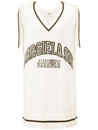 Robe en maille à logo en jacquard - MM6 Maison Margiela - Modalova