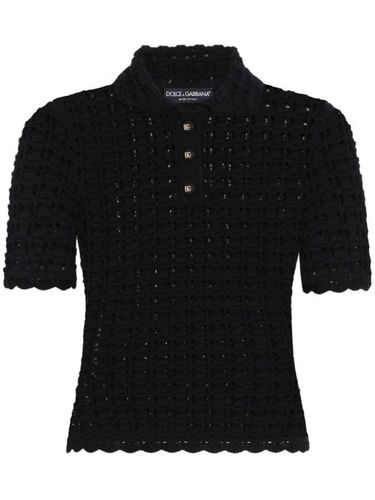 Polo en maille ajourée - Dolce & Gabbana - Modalova