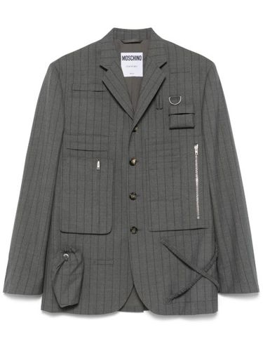 Blazer rayé à imprimé graphique - Moschino - Modalova