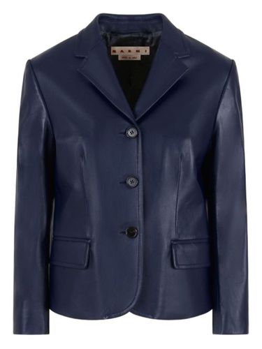 Marni blazer en cuir - Bleu - Marni - Modalova
