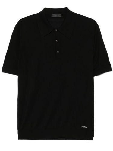 Prada polo à logo brodé - Noir - Prada - Modalova