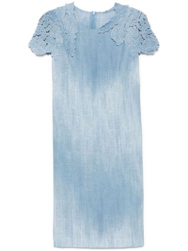 Robe mi-longue à imprimé jean - Ermanno Scervino - Modalova