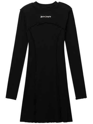 Robe courte nervurée à logo - Palm Angels - Modalova