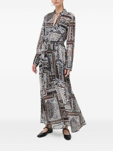 Robe imprimée patchwork à col v - TWINSET - Modalova