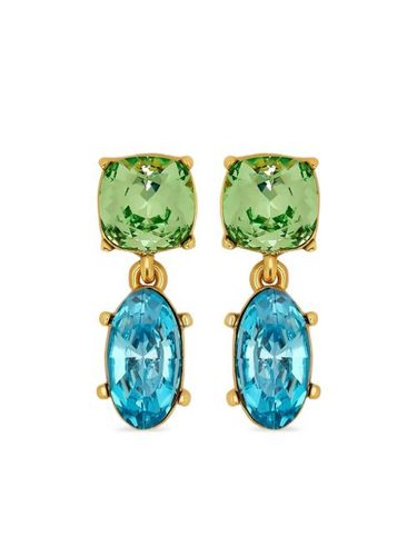 Boucles d'oreilles pendantes serties de cristaux - Oscar de la Renta - Modalova