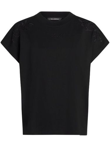 T-shirt à motif orchidée brodé - Karl Lagerfeld - Modalova
