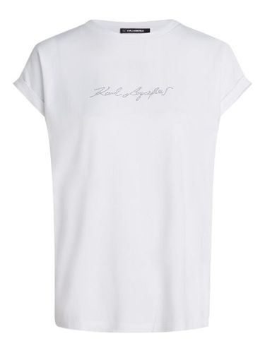 T-shirt imprimé à strass - Karl Lagerfeld - Modalova
