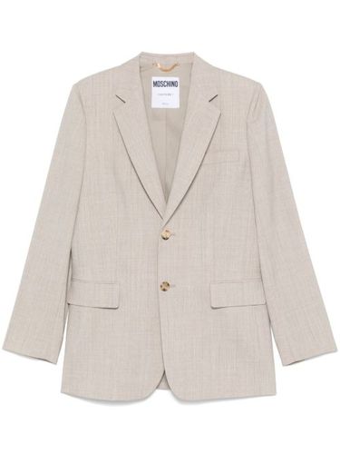 Blazer en laine vierge à simple boutonnage - Moschino - Modalova