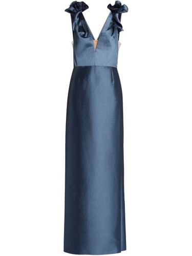 Marchesa Notte robe en satin - Bleu - Marchesa Notte - Modalova