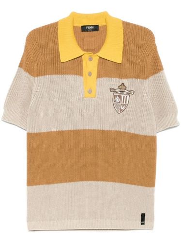 FENDI polo à rayures - Marron - FENDI - Modalova