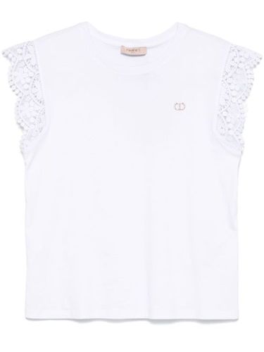 T-shirt à empiècements en dentelle - TWINSET - Modalova