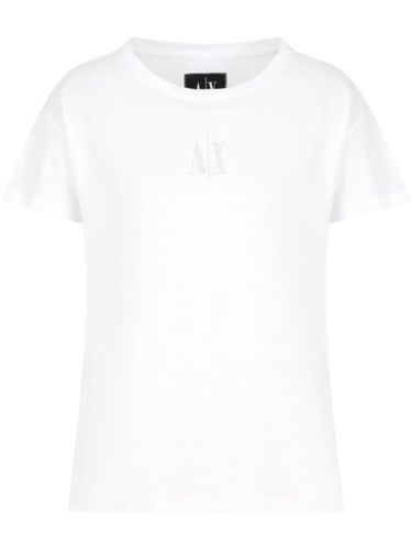T-shirt à logo strassé - Armani Exchange - Modalova