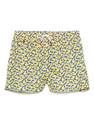 Short de bain à imprimé végétal - Kiton - Modalova