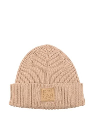 Bonnet en cuir à patch logo - Maison Kitsuné - Modalova