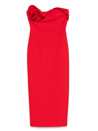 Robe mi-longue drapée à fleurs - Roland Mouret - Modalova