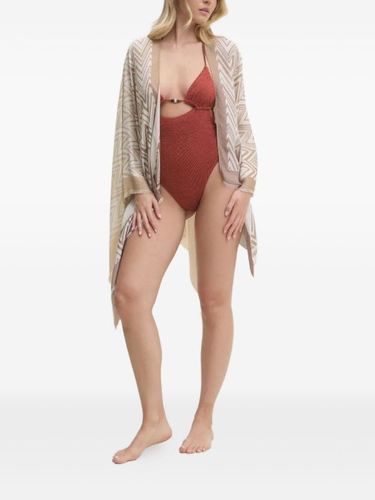 Poncho frangé à motif zigzag - Missoni - Modalova