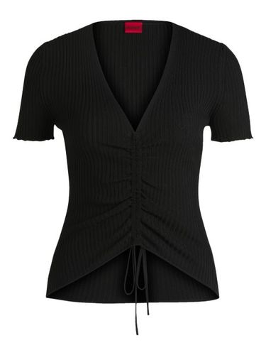 T-shirt en maille nervurée - HUGO - Modalova