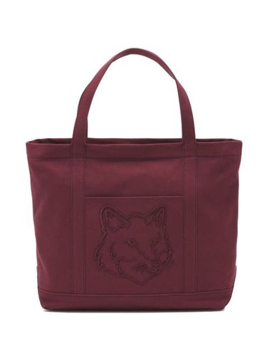 Grand sac à main à broderie Fox Head - Maison Kitsuné - Modalova