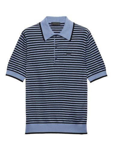 Prada polo Striped en coton - Bleu - Prada - Modalova