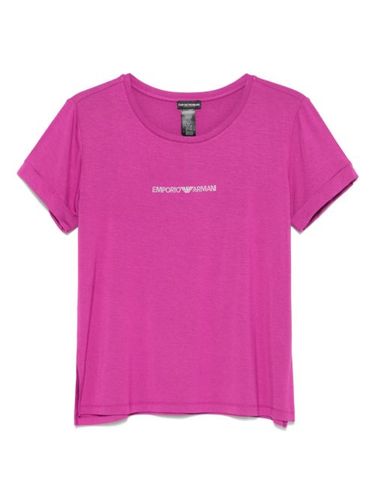 T-shirt à logo strassé - Emporio Armani - Modalova