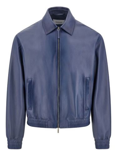 Ferragamo veste en cuir - Bleu - Ferragamo - Modalova