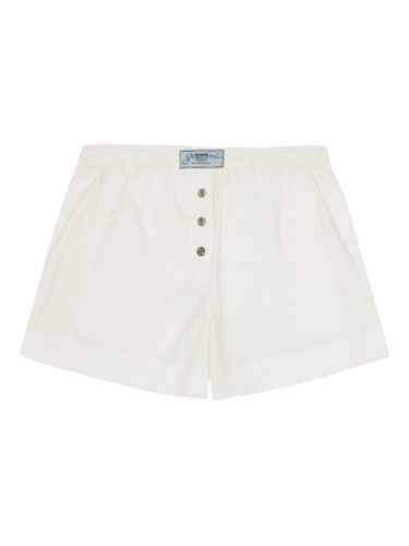 GANNI short à patch logo - Blanc - GANNI - Modalova