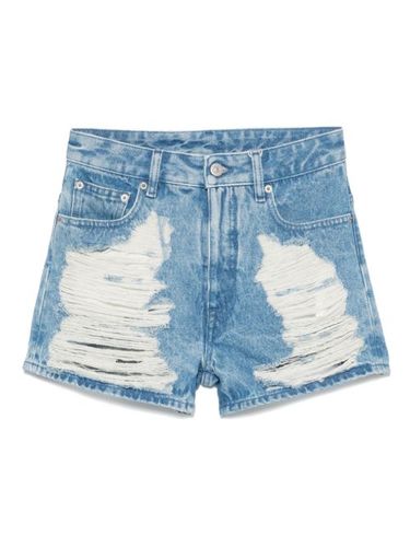 Short en jean à effet usé - MM6 Maison Margiela - Modalova