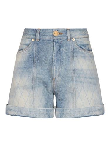 Short en jean à losanges - Balmain - Modalova