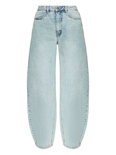 Gestuz jean à patch logo - Bleu - Gestuz - Modalova