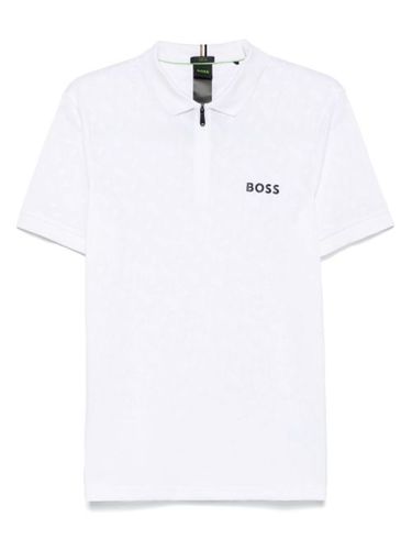 Polo à monogramme en jacquard - BOSS - Modalova