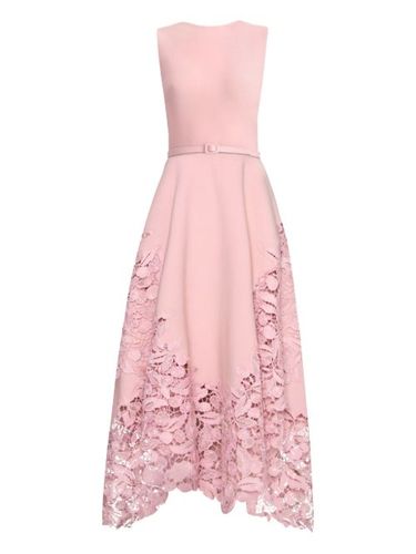 Robe Cherry Guipure Lace à coupe mi-longue - Oscar de la Renta - Modalova