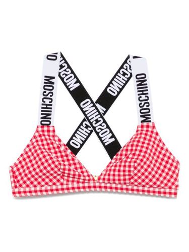 Haut de bikini bandeau à carreaux vichy - Moschino - Modalova