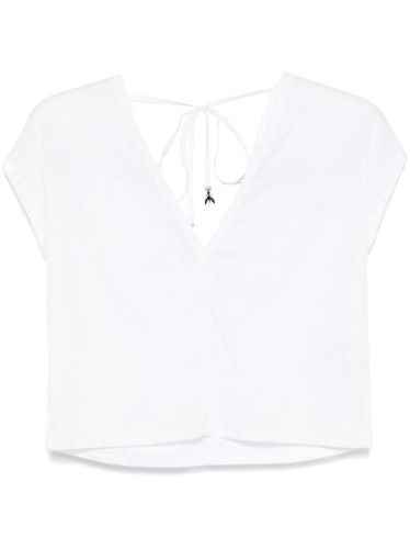 T-shirt nervuré à détail noué - Patrizia Pepe - Modalova