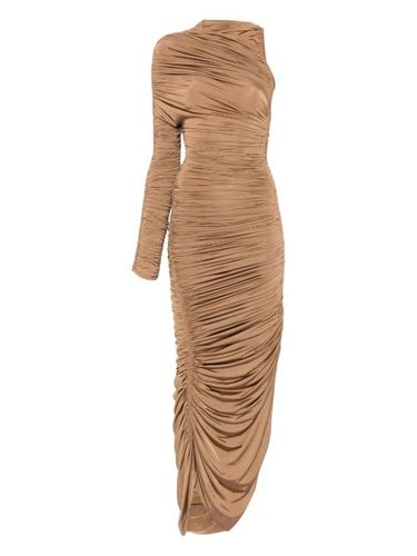 Robe longue asymétrique à fronces - Mugler - Modalova