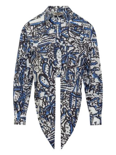 Chemise imprimée à détail noué - alessandro enriquez - Modalova