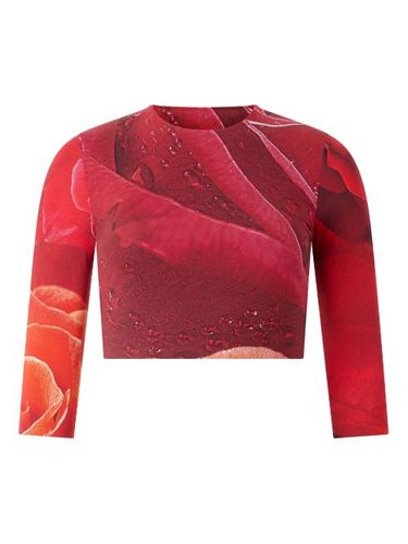 T-shirt à roses imprimées - Roberto Cavalli - Modalova