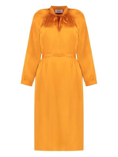 Robe en satin à coupe mi-longue - Yves Salomon - Modalova