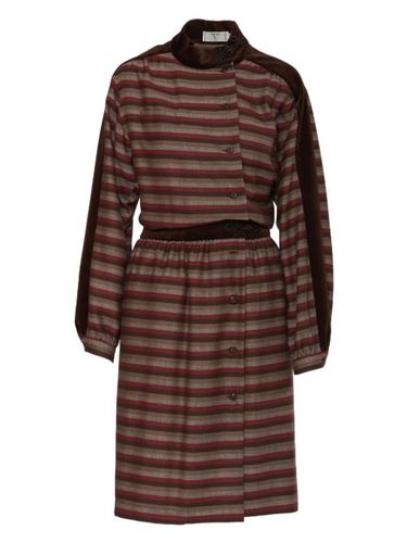 Robe mi-longue à rayures - Valentino Garavani Pre-Owned - Modalova