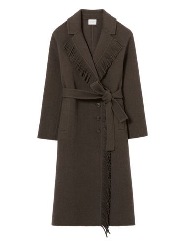 Manteau ceinturé à franges - Claudie Pierlot - Modalova