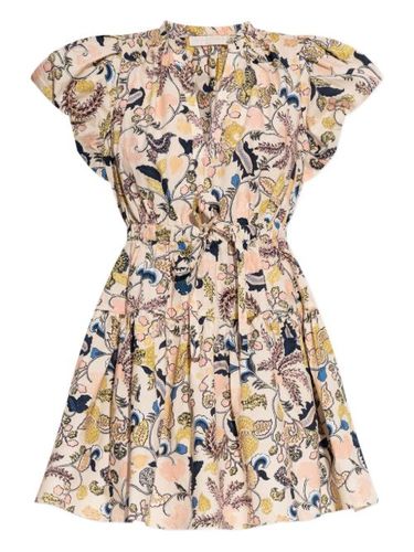 Robe courte fleurie à manches bouffantes - Ulla Johnson - Modalova