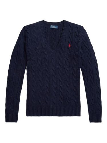 Pull en maille torsadée à col v - Polo Ralph Lauren - Modalova
