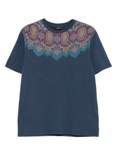 T-shirt en coton à imprimé cachemire - ETRO - Modalova