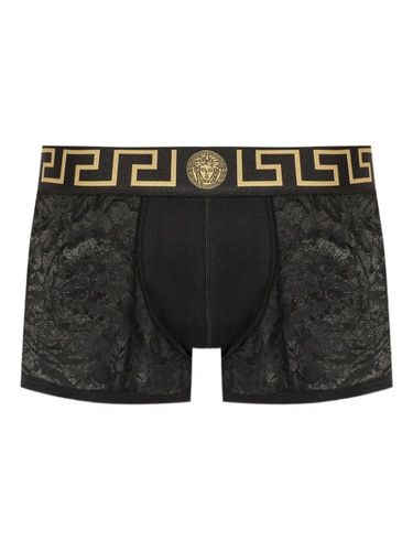 Boxer en dentelle à bande Grecca - Versace - Modalova