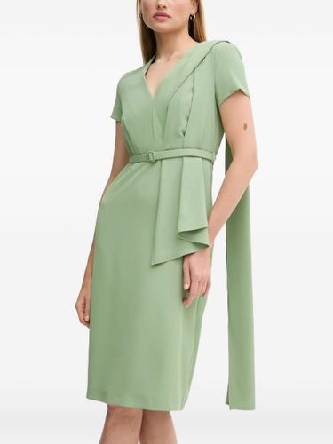 Robe mi-longue ceinturée à col v - Sandro Ferrone - Modalova