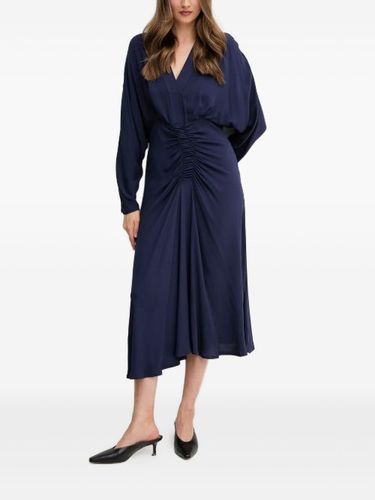 Robe mi-longue froncée à col v - Sandro Ferrone - Modalova