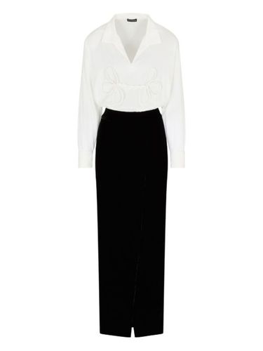 Robe en velours à détail de nœud - Emporio Armani - Modalova