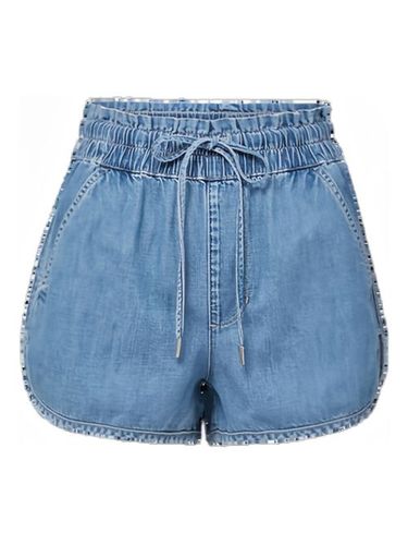 Short en jean Nessie Dolphin à taille élastiquée - Veronica Beard - Modalova